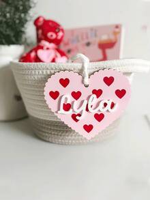 Customized Name Acrylic Pendant, Double-Layer Heart Shaped Acrylic Pendant, Personalized Valentine's Day Gift Necklace Accessory, Unique Gift For Lover, Customized Name Accessory, Gift Decoration, Sweet Heart Pendant - Item 4 - View 3