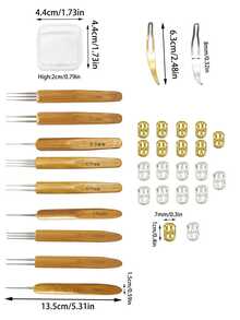 31pcs Professional Braiding Crochet Hook Tool Set - 3 Sizes Crochet Hooks + Hair Clips & Accessories, Home & Personal Braiding Styling Creative Tool Kit, Suitable For Professional Hairstylists - Multicolor - View 9