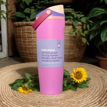 0WAL'A 30oz Insulated Stainless Steel Water Bottle With Straw. This Water Bottle Combines A Straw And Insulation, And Features Vibrant Colors. Enjoy Your Drinks Anytime, Anywhere. Perfect For Holding Water,  Tea Or Coffee, Iced Drinks, And Hot Beverages. - 紫色 - 查看 3