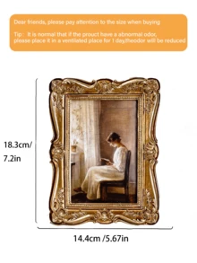 1 khung ảnh trang trí bằng nhựa kiểu Baroque cổ điển, màu vàng đồng, khung để bàn cho phòng ngủ, phòng học, văn phòng, thích hợp làm quà sinh nhật hoặc quà tốt nghiệp. - Nhiều màu - Xem 5