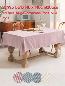 Einfache Oxford gestreifte Tischdecke, geeignet für Picknick, Party, Restaurant, Küche, Café, Esszimmerdekoration, tägliche Heimdekoration - Verschiedenfarbig - Übersicht 22
