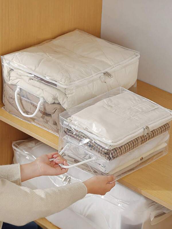 Bolsa de almacenamiento grande, bolsa de almacenamiento de edredón, bolsa de almacenamiento doméstica transparente de gran capacidad, bolsa de clasificación de ropa a prueba de polvo y humedad, bolsa de almacenamiento portátil para organizador de armario para dormitorio, caja de almacenamiento de ropa, contenedores de almacenamiento de armario, organizador de almacenamiento para el hogar para mantas, ropa de cama, edredón, almohada, juguetes, artículos esenciales para el hogar, artículos esenciales de vuelta al colegio, bolsa para prendas, bolsa impermeable, bolsas de almacenamiento, organizador de ropa, almacenamiento de ropa, bolsa para ropa, cubos de embalaje, artículos esenciales de viaje, organizador de viaje