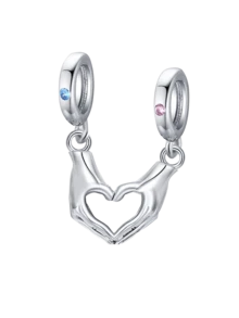 1pc 925 Sterling Silver Elegant Heart Shaped Safety Chain Pendant, Suitable For Women's Bracelets, Bangles, DIY Jewelry Making, Date Gift, Exquisite Women Jewelry