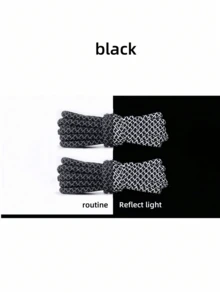 1 Cặp Dây Giày Phát Sáng Tròn Dệt 120cm Có Ngôi Sao Phản Quang, Thích Hợp Cho Giày Thường, Giày Thể Thao, Giày Bóng Rổ, v.v. - Nhiều màu - Xem 10