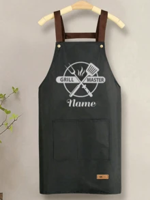 1pc Customized Apron Adjustable Customizable Name Apron Kitchenware Printing And Grill Master For Men And Women With Large Pockets Personalized Apron Adjustable Neck & Waist Straps Custom Design Cooking & Bbq Aprons Gift - Multicolor - View 14