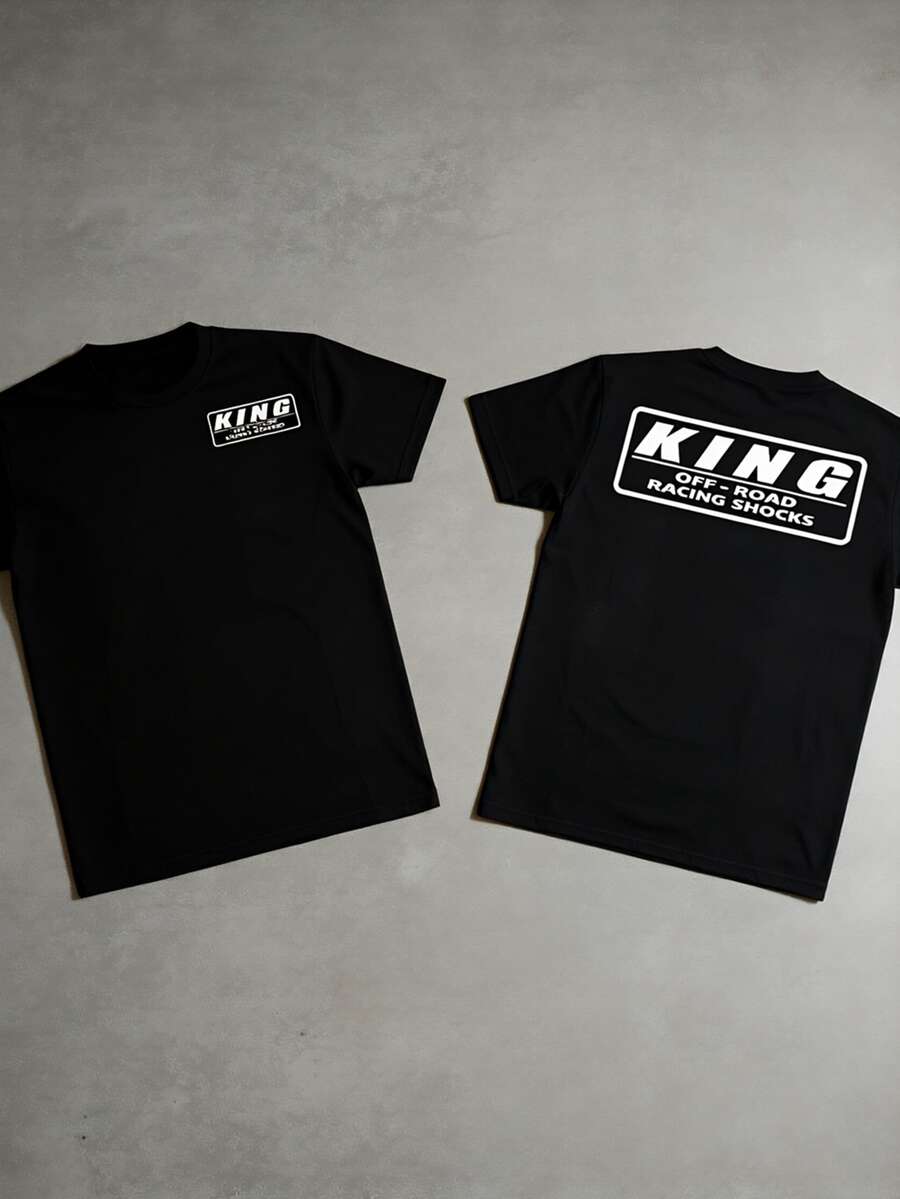 King Off-Road Racing Shock Absorber T-Shirt, Desert Racing Graphic T-Shirt, Baja Trophy Truck T-Shirt, Car Enthusiast T-Shirt - Fashion For Everyone - màu đen - Xem 1