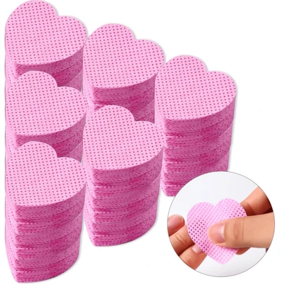 2000/1000/200pcs Nail Cleaning Wipes - Professional Lint-Free Nail Polish Remover Pads, UV Gel Cleansing Tissues, Unscented Manicure Prep And Finishing Cleaning Tool (Heart Shape)