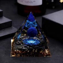 1pc Lapis Lazuli Crystal Ball, Crystal Pyramid, Absorb Positive Energy, Relieve Stress, Promote Chakra Healing, Amethyst Meditation Stone, Creative Gift - E-2-1 - View 2