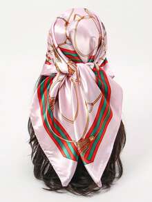1pc New Bandana Style Striped Geometric Pattern Women Scarf Headband - Multicolor - View 4