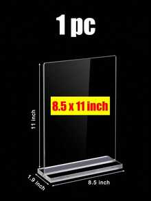 8.5英寸×11英寸、5英寸×7英寸、4英寸×6英寸T型亚克力标牌架展示架，多件装（1/3/6/12），适用于家庭、办公室、零售店、餐厅、婚礼、情人节、返校季、菜单、卡片、传单展示，空白亚克力标牌 - 彩色 - 查看 19