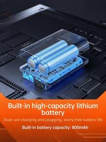 1pc Adjustable 3-Level Brightness Clamp LED Desk Lamp, Rechargeable With 800mAh Battery, Dimmable, Remote Control, USB Charging, Clamp Or Stand, Suitable For Office, Student Study And Reading - White Red Light - View 8