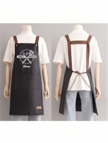 1pc Customized Apron Adjustable Customizable Name Apron Kitchenware Printing And Grill Master For Men And Women With Large Pockets Personalized Apron Adjustable Neck & Waist Straps Custom Design Cooking & Bbq Aprons Gift - Multicolor - View 9
