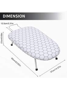 Lislark Foldable Table Top Ironing Board With Iron Rest, Small Travel Ironing Board With Non-Slip Feet For Home & Dormitory, Travel Use, Light Weight, Space-Saving, 80 X 30cm - White Ironing Board - View 2