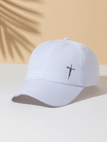 Boné de beisebol unissex ajustável com padrão de cruz e letras, chapéu de sol para atividades ao ar livre, adequado para homens e mulheres, uso diário casual essencial - Multicolorido - Ver 9