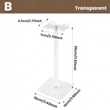 亚克力耳机展示架，耳机挂架，适用于游戏/办公空间，安装简便，兼容大多数耳机 - 無色 - 查看 10