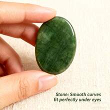 2pcs Cold & Hot Stone Eye Massage Pads, 3*4cm Pink & Green, Facial Skin Care - Multicolor - View 9