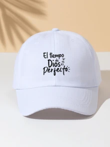 1 件西班牙励志名言“时间之神完美”印花轻质棒球帽，可调节简约夏季防晒帽，男女通用户外遮阳帽，爸爸帽 - 彩色 - 查看 11