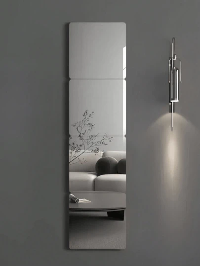 4pcs/8pcs/12pcs Acrylic Wall-Mounted Self-Adhesive Mirror, High Definition Frameless Decorative Mirror, Suitable For Kitchen, Bathroom, Bedroom, Dining Room, Public Places And Other Scenarios