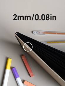 1PC Color-Changing Gold/Silver Blocking Black Card Paper Sketchbook, Changes Color In Sunlight, Spiral Coil Binding Tear-Off Loose-Leaf, Black Card Paper Painting Book, 25 Sheets(50 Pages) Each, Pure Black Paper 150gsm, Spiral Coil Binding Tear-Off Loose-Leaf, Suitable For Sketching Painting And Shorthand Notebooks, Suitable For Artists And Lovers Of Coloring, Drawing, Thick Hard Cardstock For Art, Crafts, School Supplies - Black - View 3