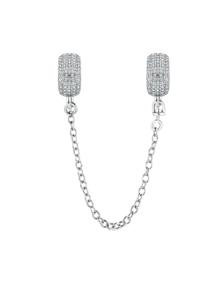 1pc 925 Sterling Silver Elegant Heart Shaped Safety Chain Pendant, Suitable For Women's Bracelets, Bangles, DIY Jewelry Making, Date Gift, Exquisite Women Jewelry