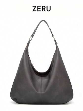 Retro Women Tote Bag New Fashion Large Capacity Shoulder & Handbag Soft Leather Underarm Bag Commute All-Match