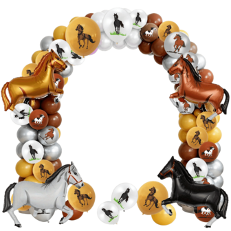 24个西部牛仔主题气球，卡通马金属气球+12英寸彩色乳胶气球，用于装饰牛仔派对、生日派对、西部嘉年华氛围