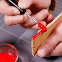 6-Color Leather Edge Coating Kit, Includes Disposable Gloves, Applicator Sticks, And Sandpaper, Designed For Repairing Leather Edges On Bags And Accessories (Black, Red, White, Yellow, Brown, Light Brown), Shoe, Spring Summer Picks, Brides Maid Gifts, Room, Bedroom Decor, Bedroom Decor, Beach, Travel, For Men, For Women, Vacation, Women's Day, Travel Essentials, Wedding Favors, Y2k, Bedroom, Car Accessories Women, Kitchen Decor,Wedding,Y2k,Party - Leather Edge Banding Paint Kit - View 3