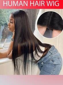 5x5 Lace Closure Glueless Human Hair Wig Straight Natural Black - Perfect For Office School Daily Party Events. Glueless Installation Easy To Wear For Beginner & Professional - Natural Black - 查看 2