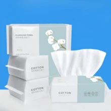 Facial Cleansing Wipes, Soft Cotton One-Time Facial Wet Wipes, Thickened Disposable Makeup Remover Wet And Dry Facial Towels For Salon - No Pattern - View 5