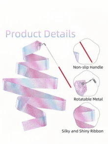 1pc/2pcs/5pcs Rhythmic Gymnastics Ribbon, 2m/4m/6m Dance Ribbon, Dance Performance Silk Ribbon, Glitter Dance Satin Ribbon With Rotating Baton