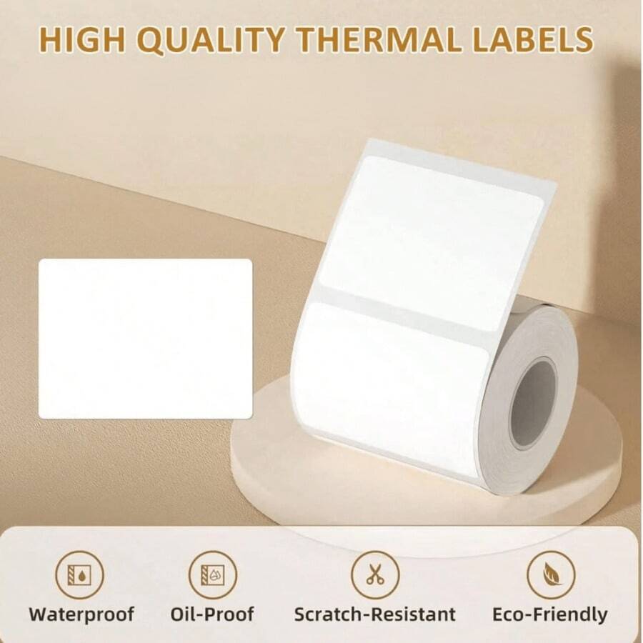 100pcs Solid Color 50mm*30mm(1.96in*1..18in) Label Sticker, Simple Multi-Purpose Writable Label Sticker For Office, School.1roll Plain Label Sticker, Minimalist Multifunction Label Sticker For Student Back To School - White - View 1