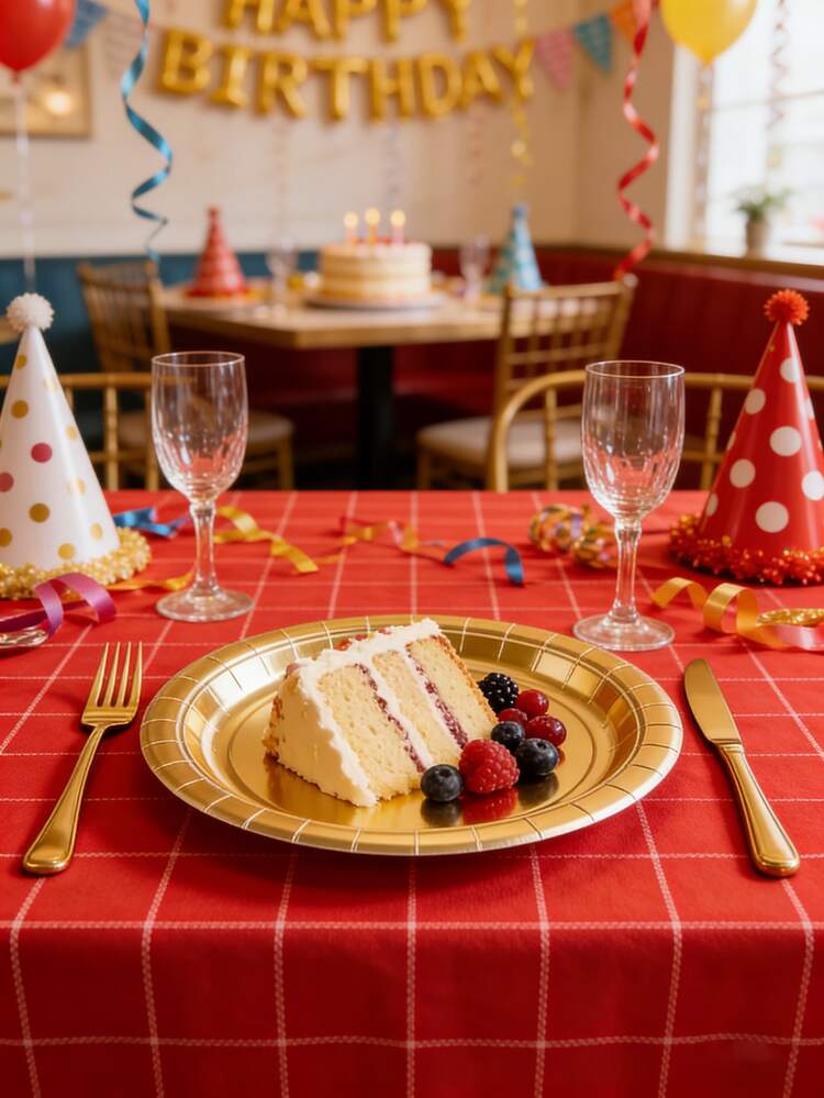 40pcs/Set Disposable Aluminum Foil Round Plates, Gold Color, 7/9 Inch, Decorative Dessert, Cake And Serving Plates, Bulk Pack, Suitable For Parties, Sturdy And Durable, Fit For Birthday, Wedding, Picnic, Holiday Occasions - Multicolor - View 8