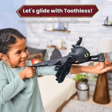 Spin Master Night Fury Toothless Plush Doll Hugging Glider Toothless Figurine Official Peripheral Ornament