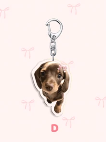 1pc Adorable Acrylic Chihuahua Face Keychain: Featuring Characters Bag Accessories, Funny Jewelry, And Fans Gifts. Ideal For Boyfriends, Girlfriends, Family Members, Teachers, Party Gifts, And Dog-Themed Cell Phone Decorations. - Multicolor - View 5