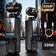 W&O New Vlogging Camera: 4K Digital Camera With 180° Rotating Lens & 16x Zoom​ - Features 1MP Photos, Autofocus, And Flash For Night Shooting. Supports 32GB Memory Card With 2000mAh Battery. An Ideal Gift For Valentine's Day, Christmas, And Travel Adventures. - 黑色 - 查看 10