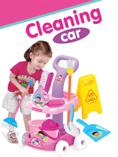 10 món xe đẩy dọn dẹp mini cho trẻ em, dụng cụ dọn dẹp mini chân thực, dụng cụ sắp xếp tương tác cho gia đình, đồ chơi nhập vai cho trẻ em, quà tặng cho bé trai và bé gái, quà tặng tựu trường hoặc Giáng sinh, màu sắc phụ kiện ngẫu nhiên.