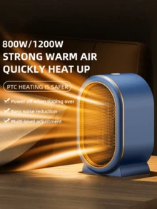 1 Peça Aquecedor Elétrico Portátil, Aquecedor de Baixo Consumo de Energia, Aquecedor de Ambiente, Aquecedor Elétrico PTC de Aquecimento Rápido, Aquecedor de Espaço Pequeno para Escritório, Dormitório, Quarto, com Proteção Contra Superaquecimento e Interruptor Anti-Tombamento, Aquecedor de Espaço Portátil, Presentes de Natal, Presentes para Homens/Mulheres, Presente do Dia dos Namorados - Entrada do tipo CE C (220-240V) - Visão 3
