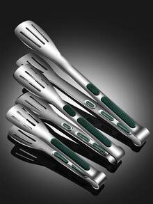 3pcs Stainless Steel Easy Grip Tongs, BBQ Tongs, Heat Resistant Non-Slip Grill Tongs, Meat Claws, Suitable For Cooking, Serving, Grilling, Salad, Kitchen Tools, Baking Accessories - Multicolor - View 7