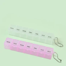 1pc Portable 7-grid Transparent Medicine Box