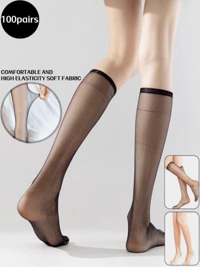 100/60/50/40/30/20/10/2 Pairs Ultra-Thin Lightweight Invisible Ankle Socks, Transparent Toe Seamless Anti-Snag