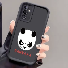 1pc Angry Panda Scar Pattern Shockproof Phone Case, Thick Anti-Slip Protective Cover Compatible With IPhone, Honor, Redmi, Galaxy, - Black - View 2
