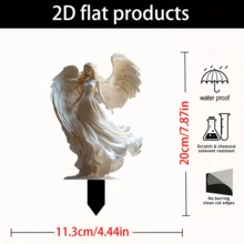 1pc Bohemian Style White Angel Acrylic Garden - Sun Catcher And Planter Decor, Perfect Gift For Home And Outdoor Display