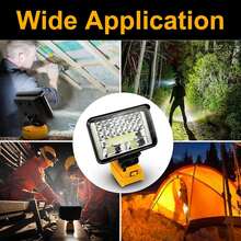 1pc Cordless LED Work Light(Battery Not Included), Yellow/Black Plastic/Metal, Dewalt Battery-Compatible, 2 Brightness Levels + Dual USB Ports, Portable Floodlight For US Camping, Auto Repair & Construction Sites, Emergency-Ready. - Vàng và đen - Xem 8