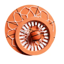 Hanging Indoor Basketball Hoop, Mini Ceiling Mounted Basketball Rim With Net And Ball, Portable Small Foldable Design Suitable For Bedroom, No Assembly Required, Basketball With Soft Ball - Multicolor - View 10