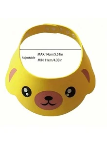 1个儿童卡通浴帽，柔软EVA材质，可调节防水洗发帽，便携式卡通图案沐浴帽，必备婴儿沐浴配件