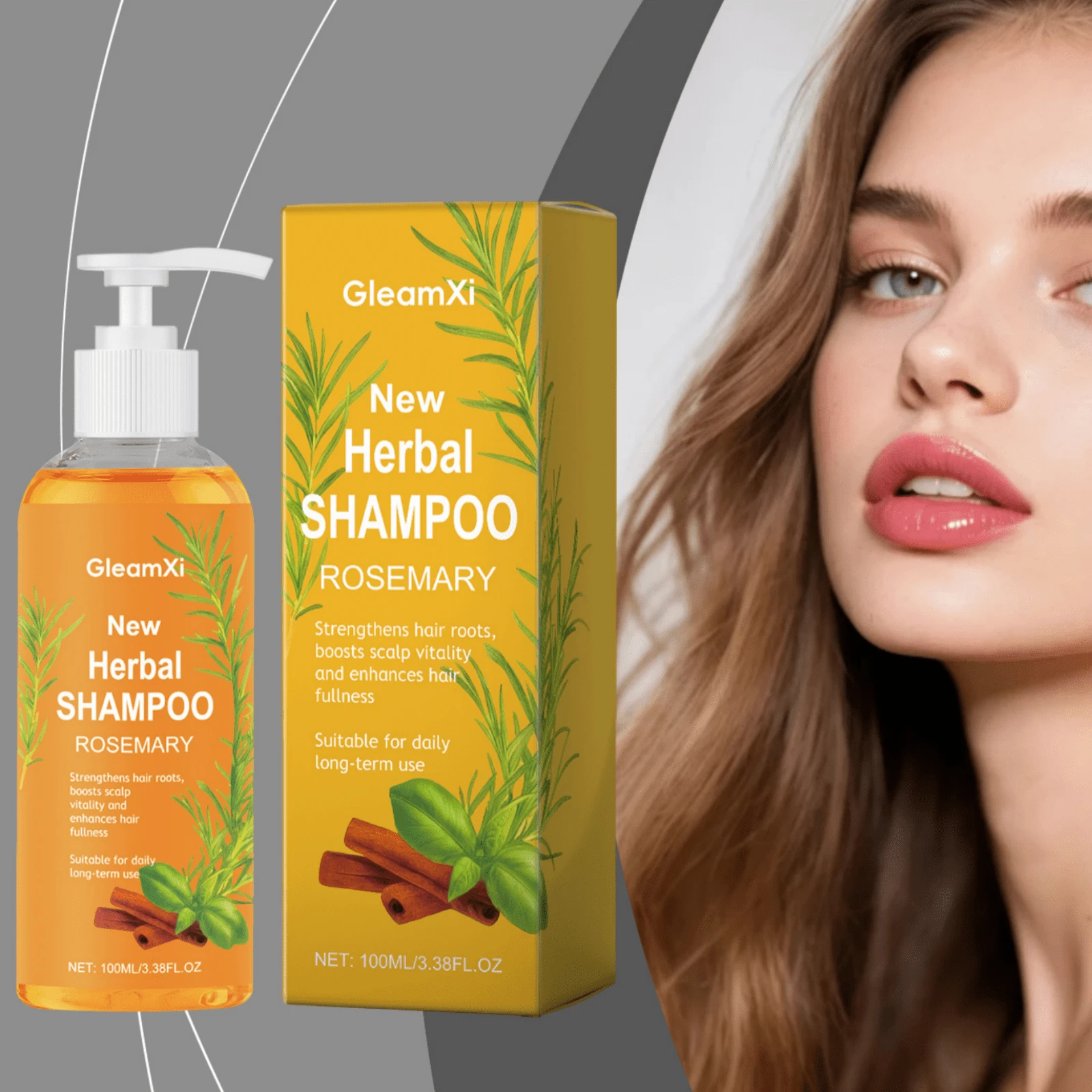 Rosemary Herbal Shampoo, Strengthens Hair Roots, Anti-Dandruff & Oil Control, Moisturizing & Smoothing Shampoo - Multicolor - View 1