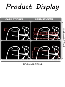 1pc Abstract Sticker Card, Creative Anti-Fingerprint Anti-Scratch, Suitable For DIY Decorating Bank Cards, Transportation Cards, Credit Cards, Student ID Cards, Debit Cards, As Well As Making Cool Gifts, Party Decorations, Back To School Supplies, Etc. - Multicolor - View 5