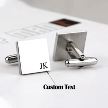 1 Pair Customized Engraved Shirt Cufflinks, Personalized Letter Cufflinks, Groomsmen Accessories, Wedding Gift, Valentine's Day Gift - Multicolor - View 8