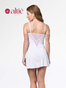 Sexy Lace Nightdress With Transparent Tulle And No Pads - 白色 - 查看 3