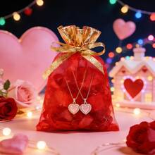 50个混色欧根纱礼品袋，珠宝包装袋，适用于婚礼、万圣节、圣诞节、派对、礼品、蛋糕、糖果包装、情人节礼物 - 彩色 - 查看 11